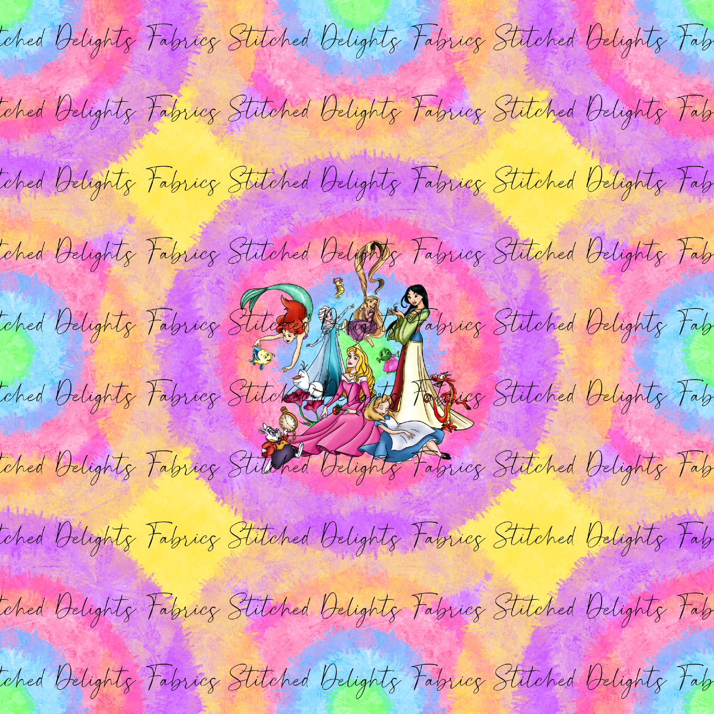 Princess Heels Tie Dye Princesses & Sidekicks Panel