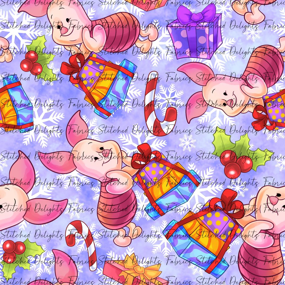 Pooh's Winter Wonderland Pig Purple