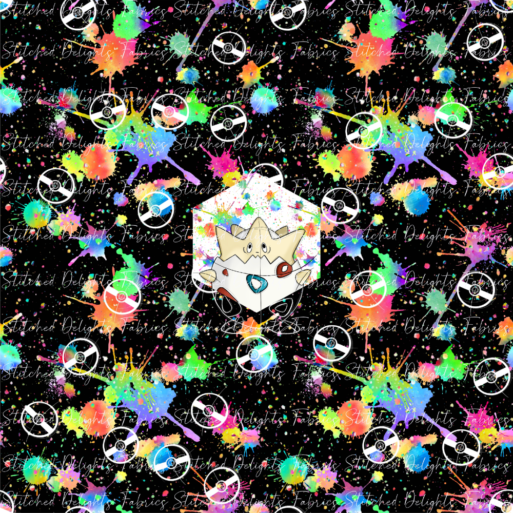 Black Rainbow Splat Togepi Panel
