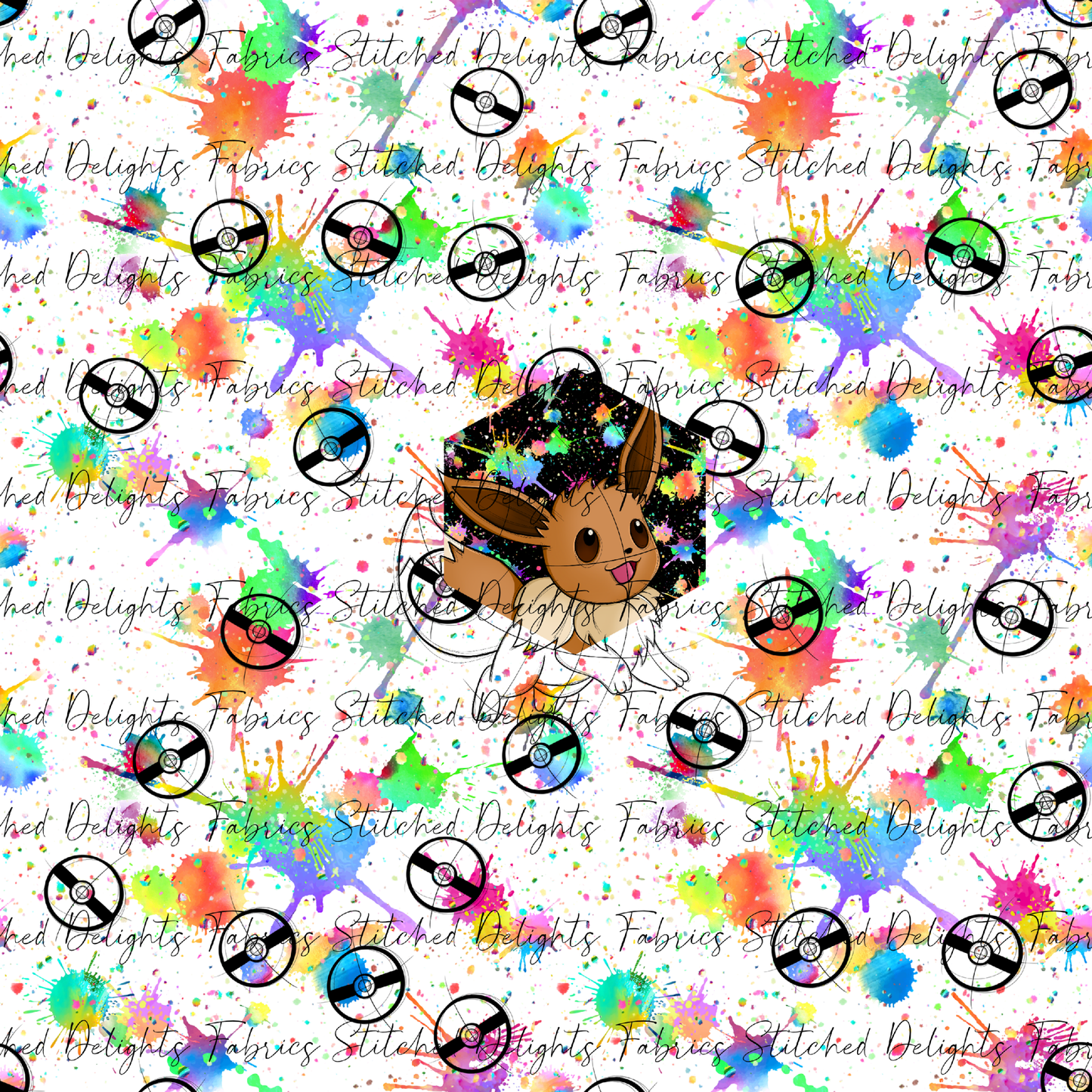White Rainbow Splat Eevee Panel