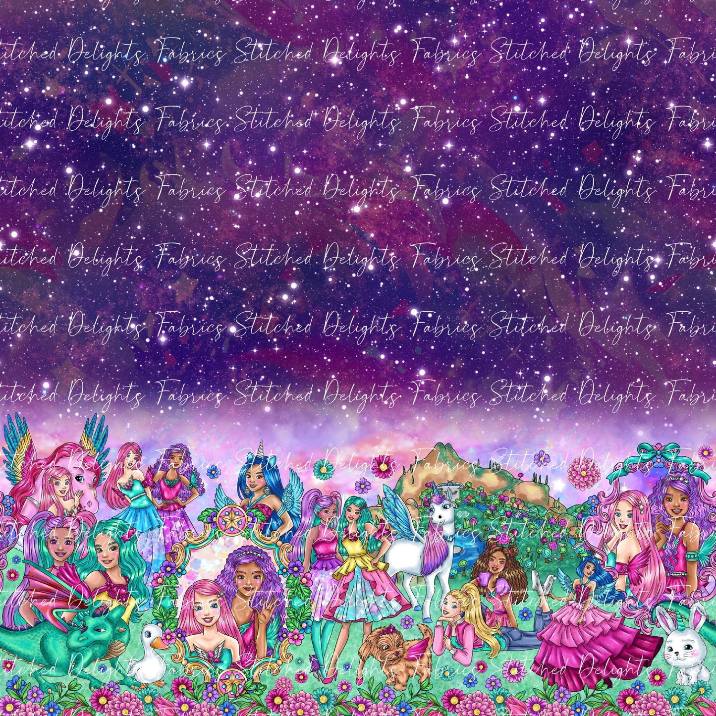 Barbie's Magical Touch Border Stacked Galactic Sky