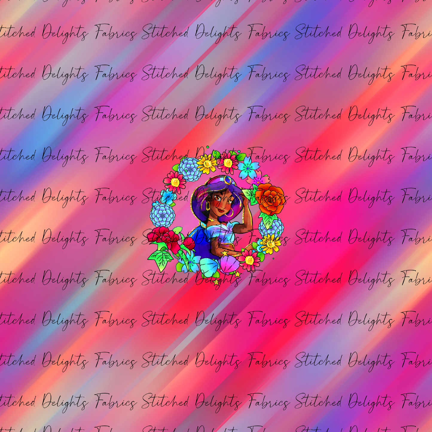 Princesses & Castles Jasmine Floral Wreath Red Pink