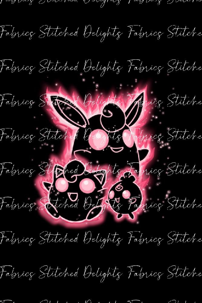 Poke Silhouettes Jigglypuff Evolutions Blanket Panels
