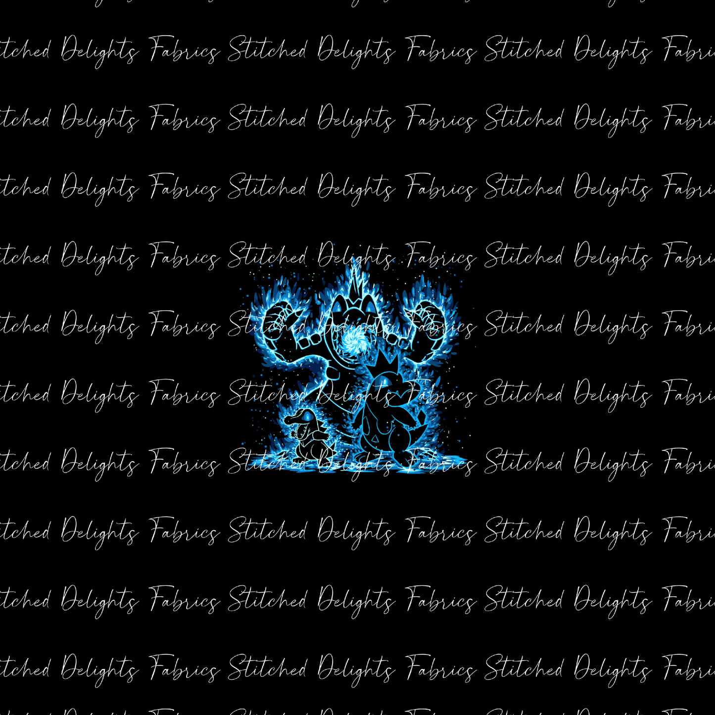 Poke Silhouettes Totodile Evolutions Panel