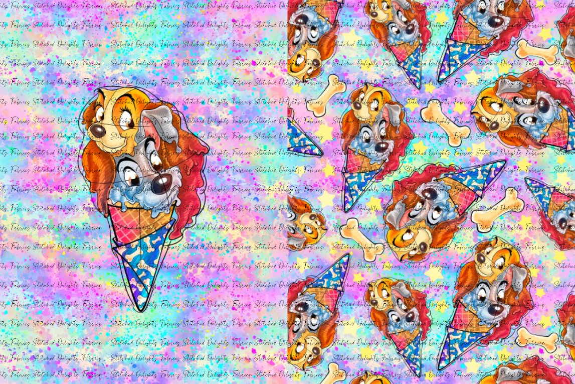 Lady & Her Tramp Icecreams Blanket Panels