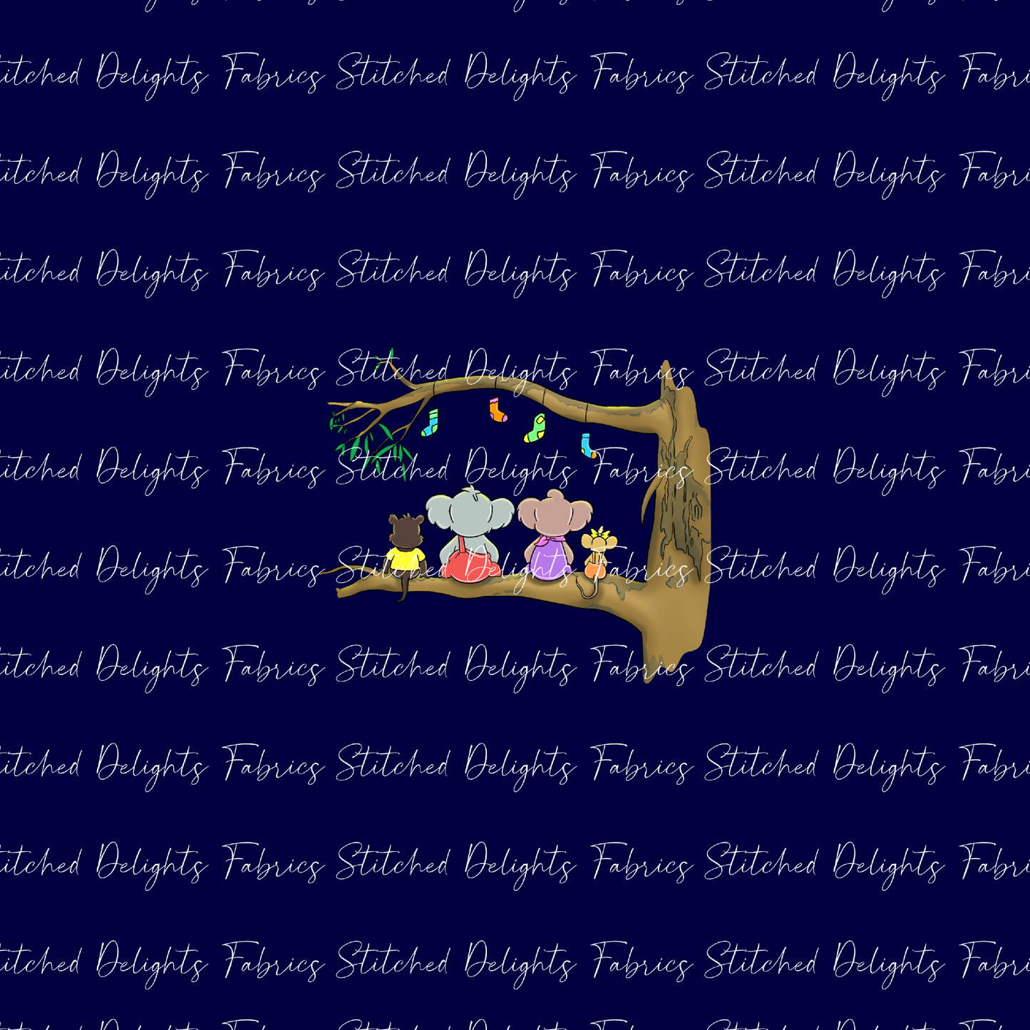 Blinky Xmas Stocking Navy Panel