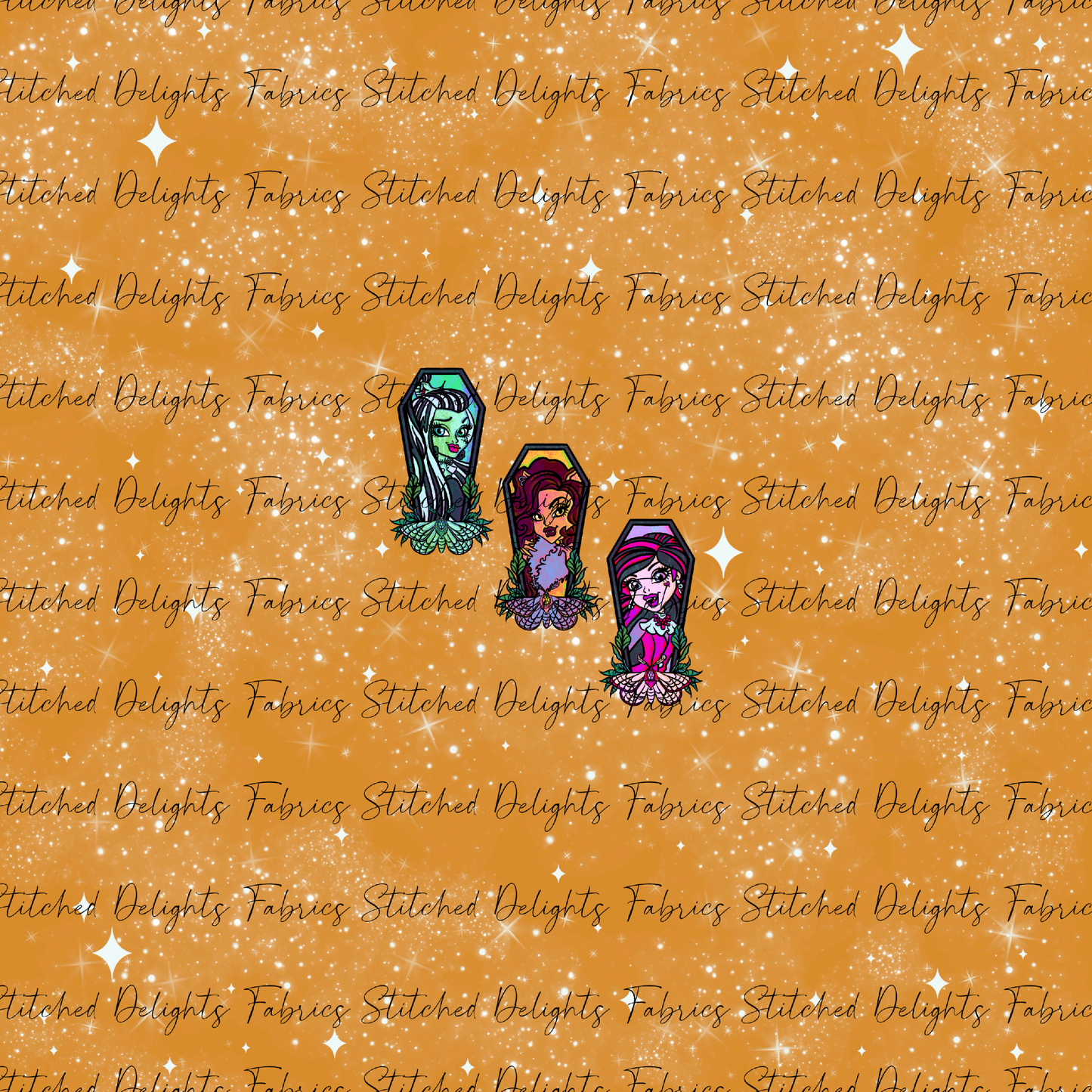 Monster High Coffins Group 1 Orange Shimmer Panel
