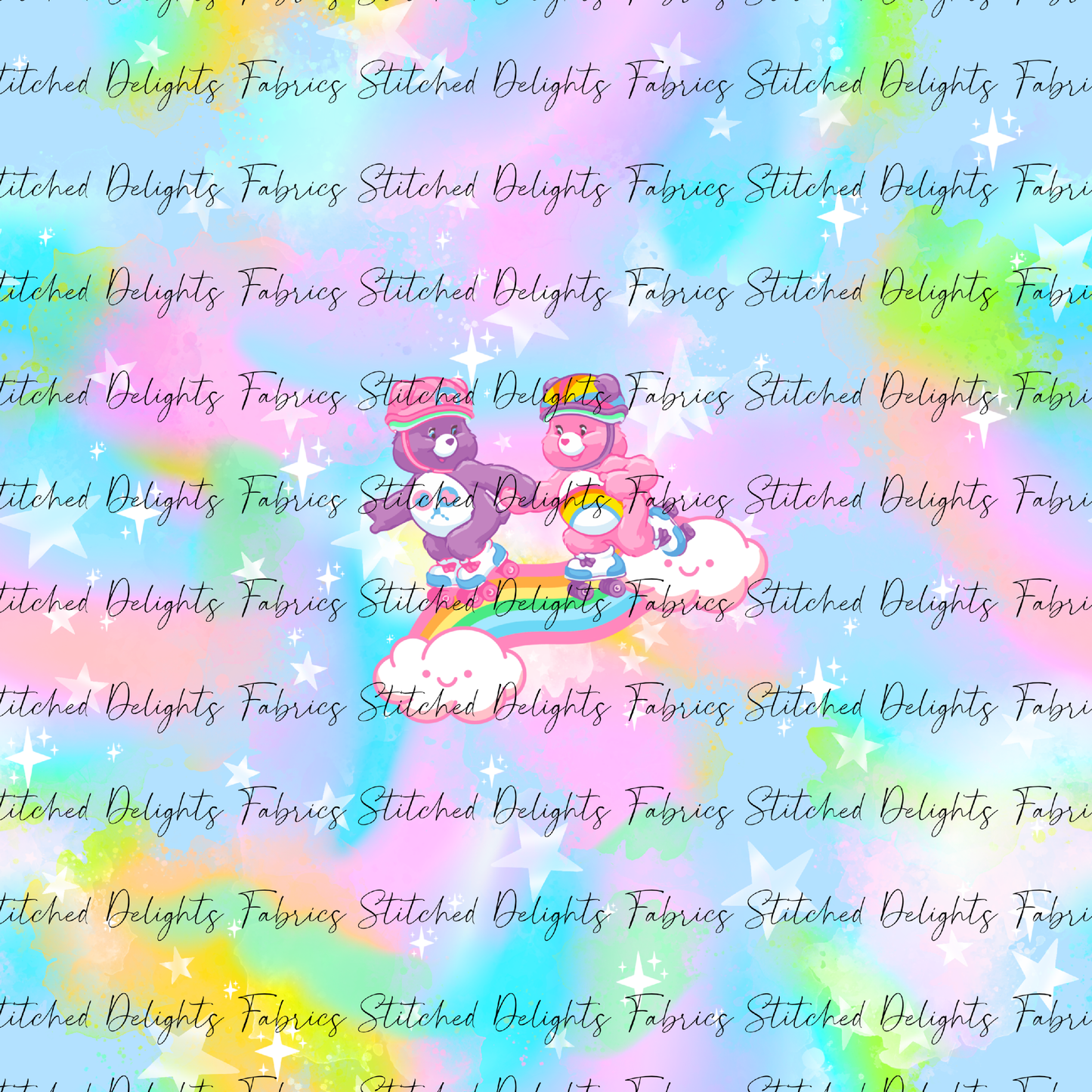 Skating Bears Blue Panel