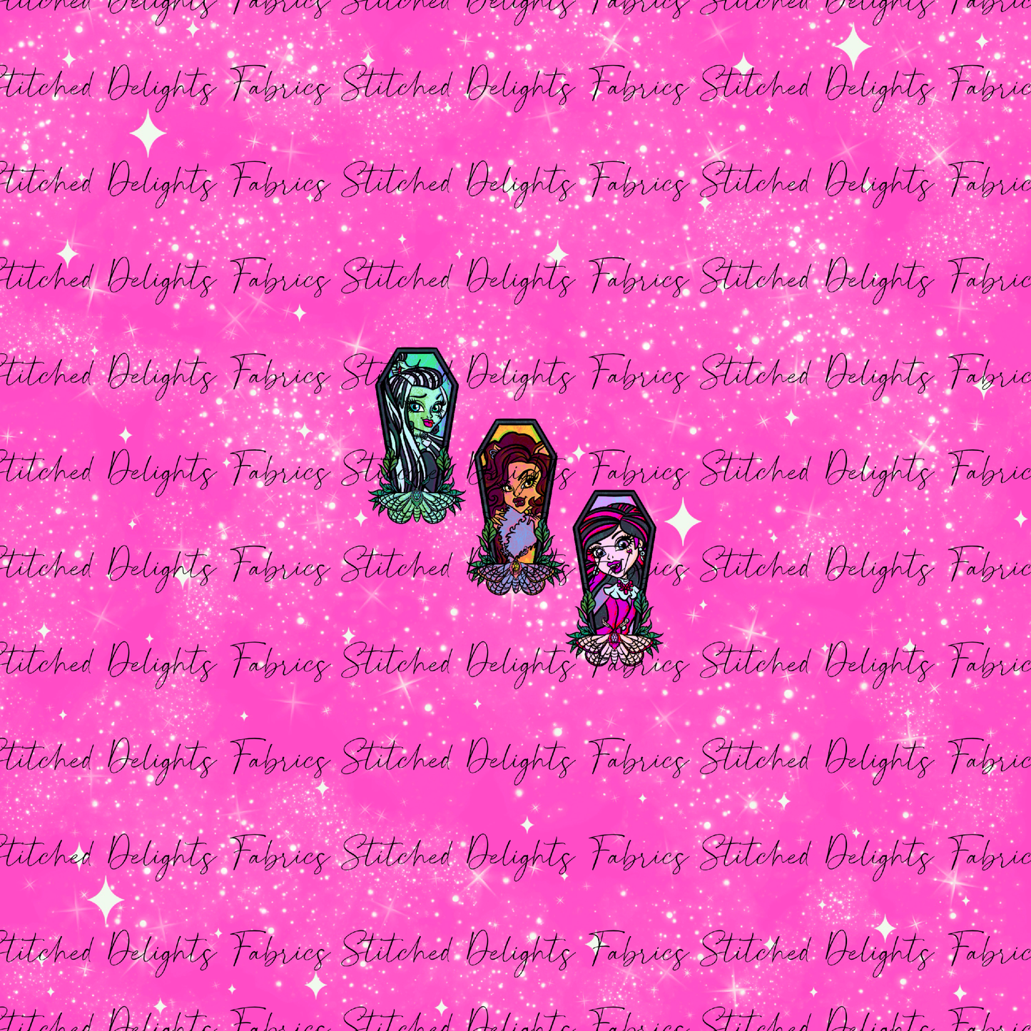 Monster High Coffins Group 1 Pink Shimmer Panel