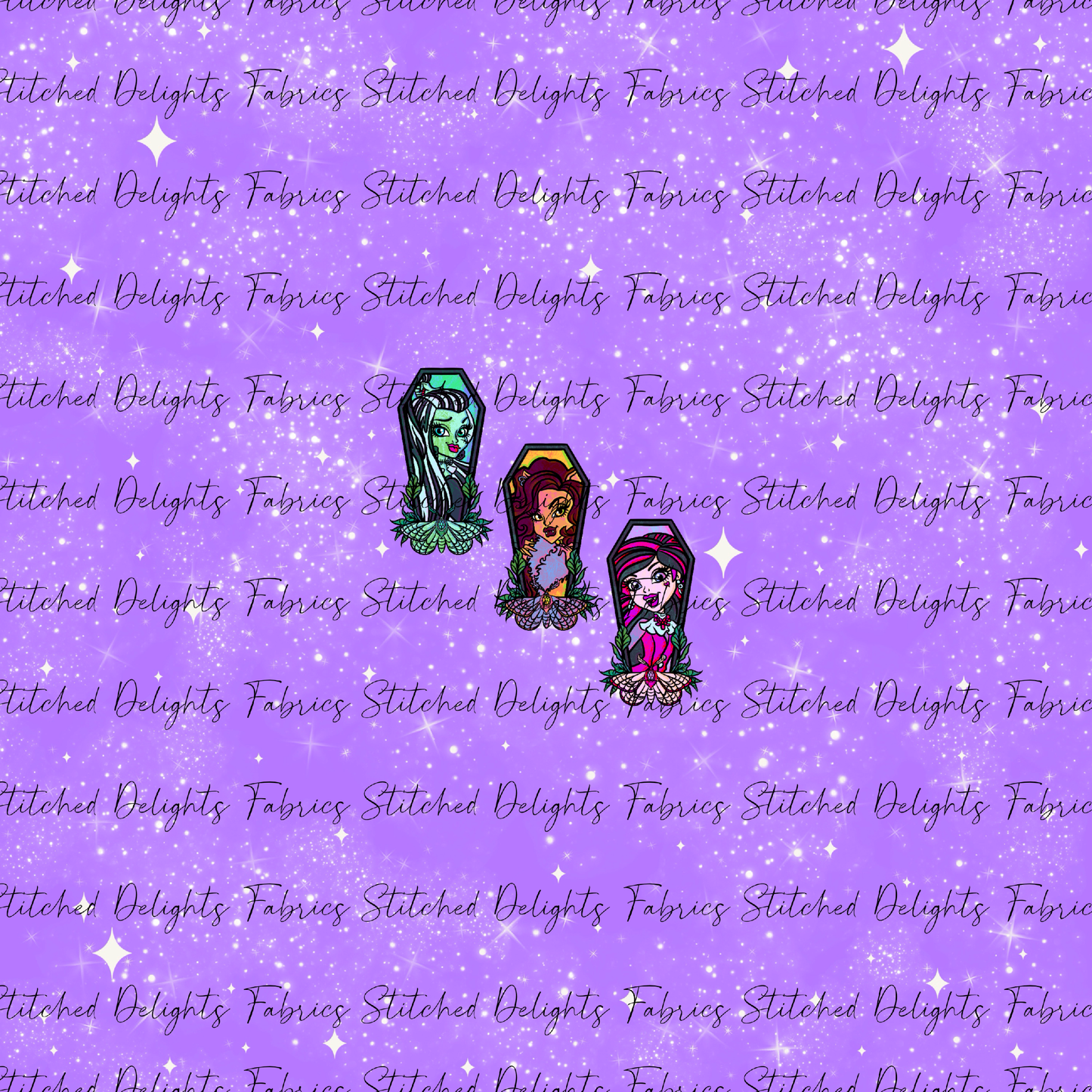Monster High Coffins Group 1 Purple Shimmer Panel