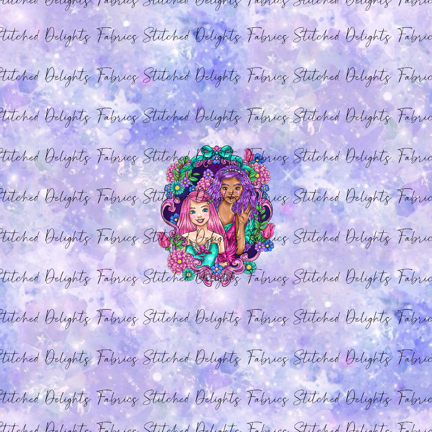 Barbie's Magical Touch Malibu & Brooklyn Blue Silver Sparkles Panel