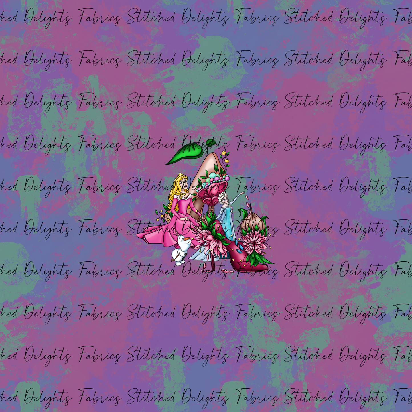 Princess Heels Dark Paint Splats Aurora & Elsa Panel