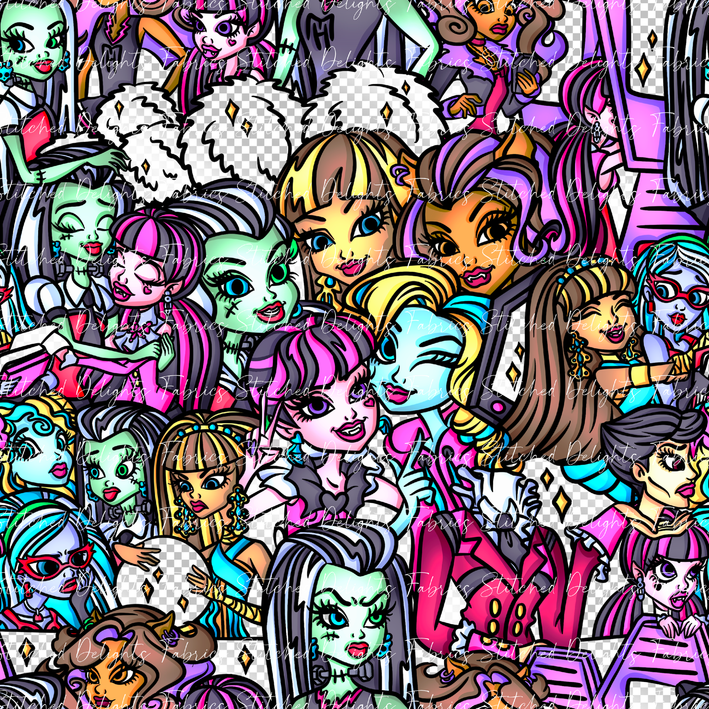 Monster High Stacked Clear Vinyl