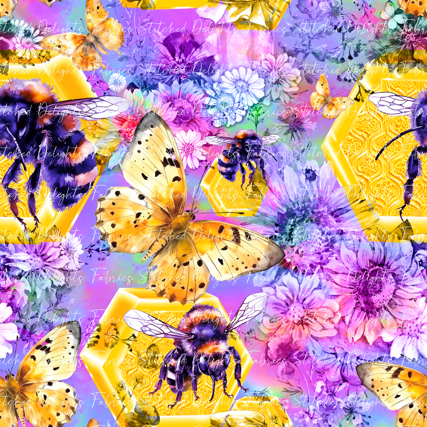 Honey Bees Purple