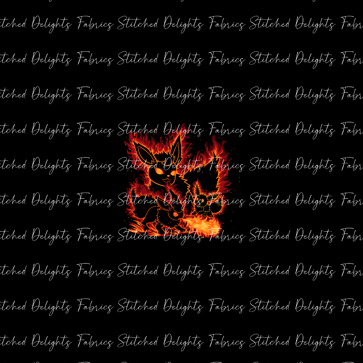 Poke Silhouettes Eevee Fire Evolutions Panel
