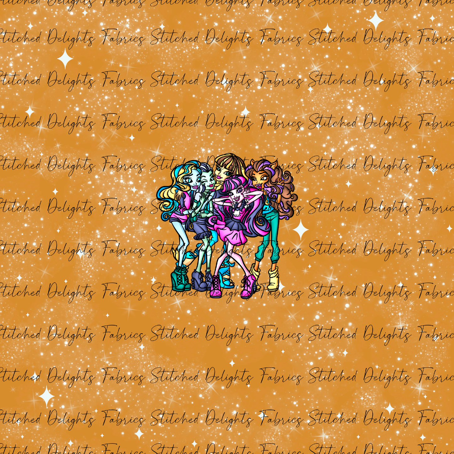 Monster High Group Orange Shimmer Panel