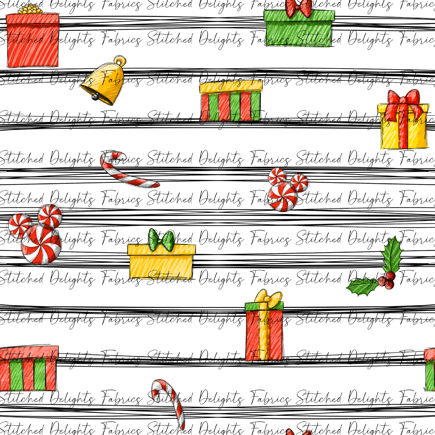 Sketchy Christmas Stripes Accessories Co-Ord