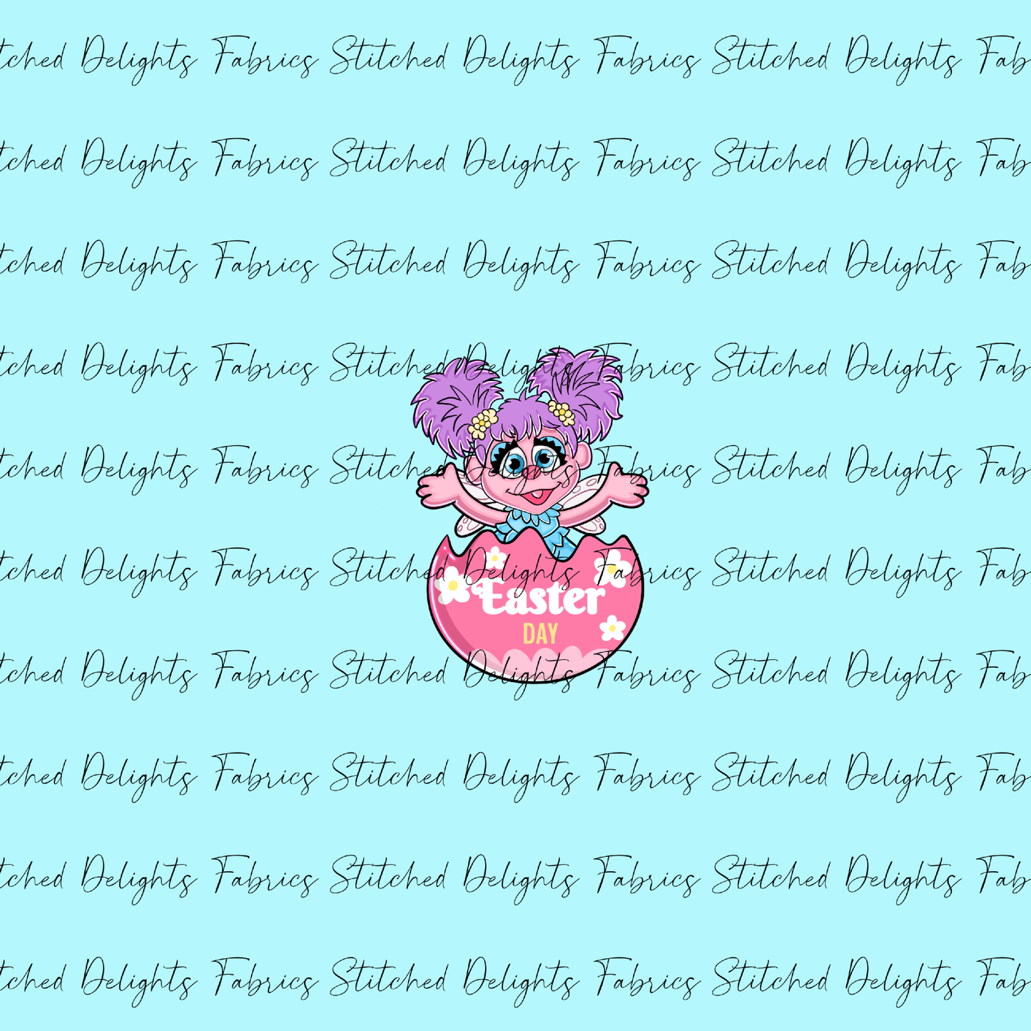 Sesame St Easter Baby Blue Abby Panel