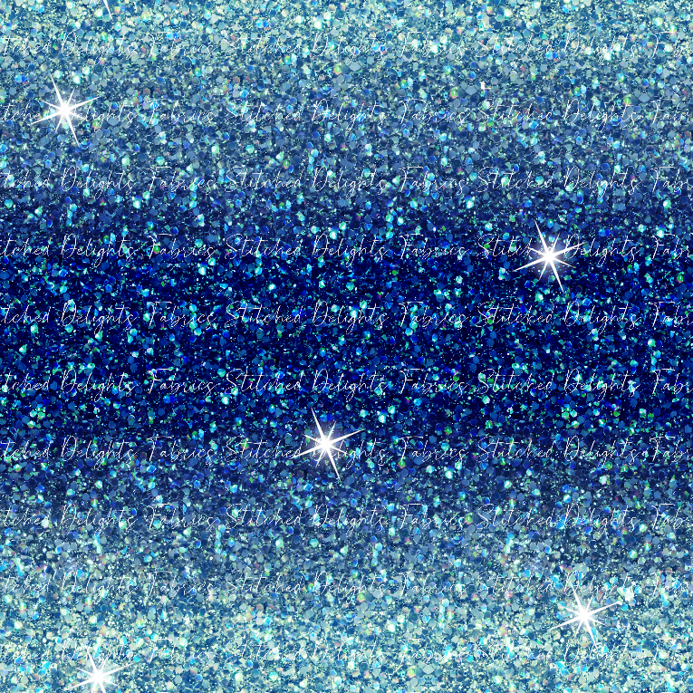 Magical Blue Teal Ombre Glitter
