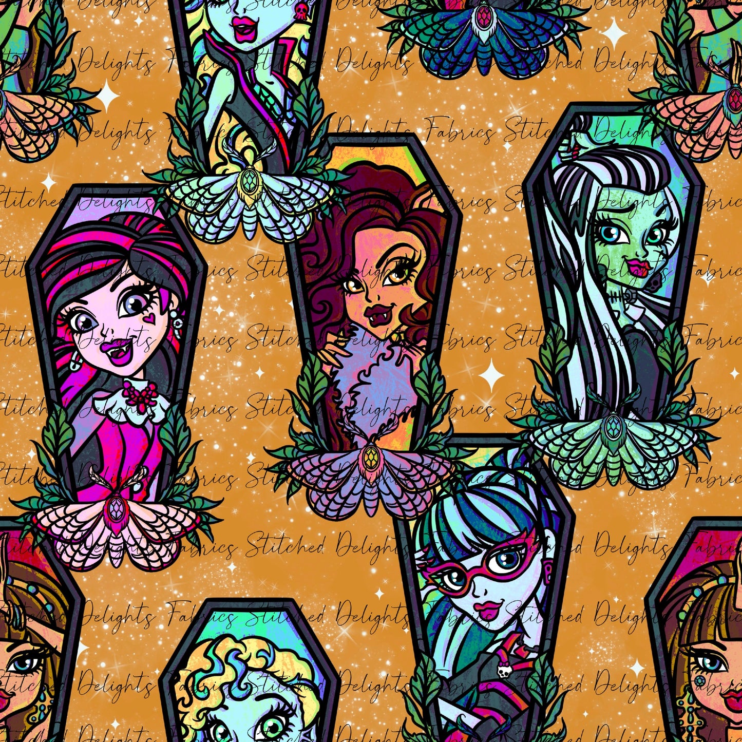 Monster High Coffins Orange Shimmer
