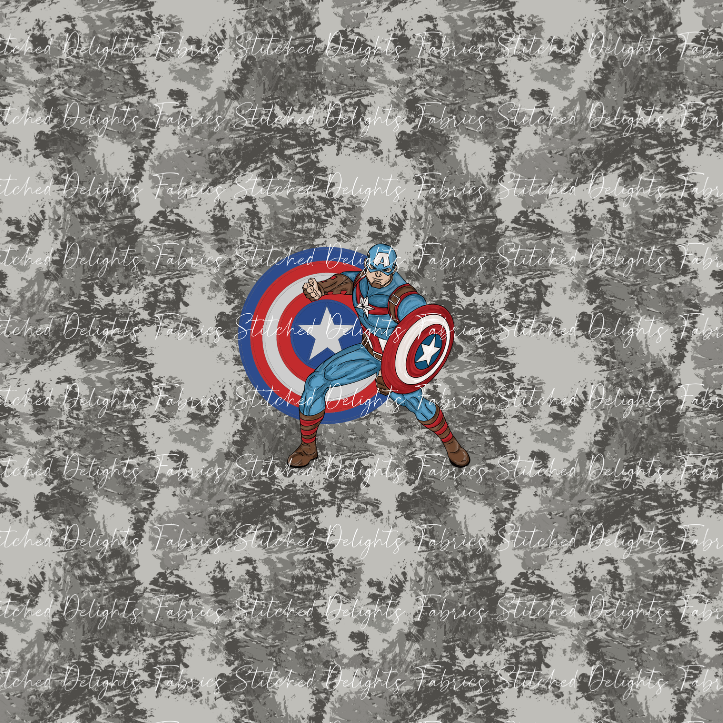 Superheroes Capt America Grey Splats Panel
