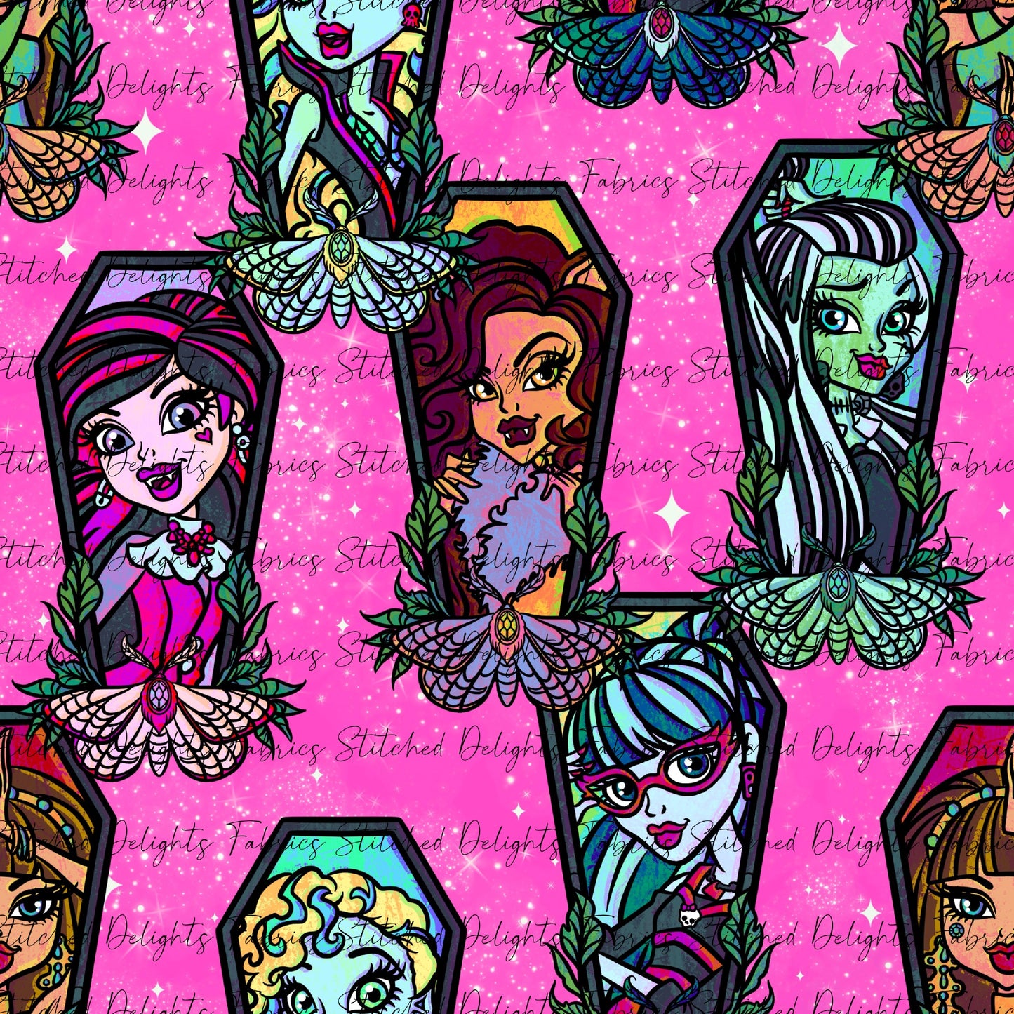 Monster High Coffins Pink Shimmer