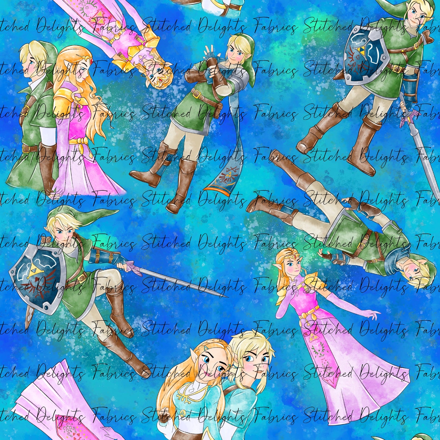 Zelda Blue Green Splatter