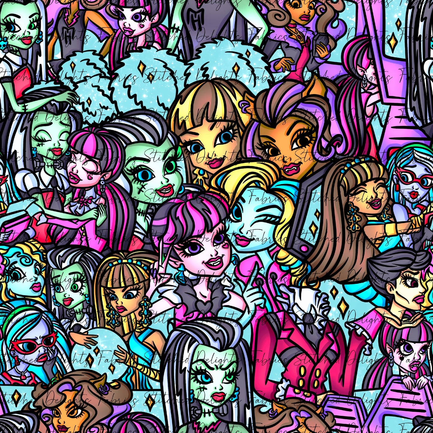 Monster High Stacked Blue Shimmer