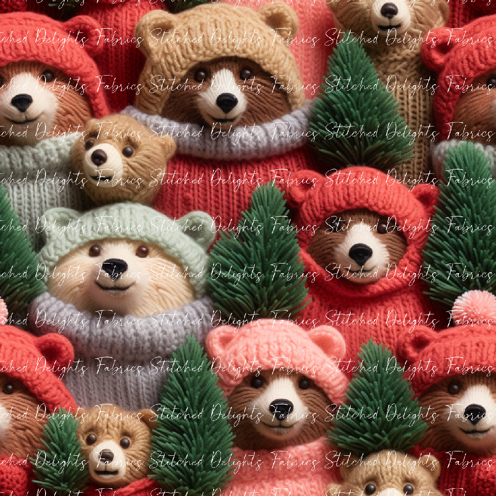 Embroidered Christmas Bears 2