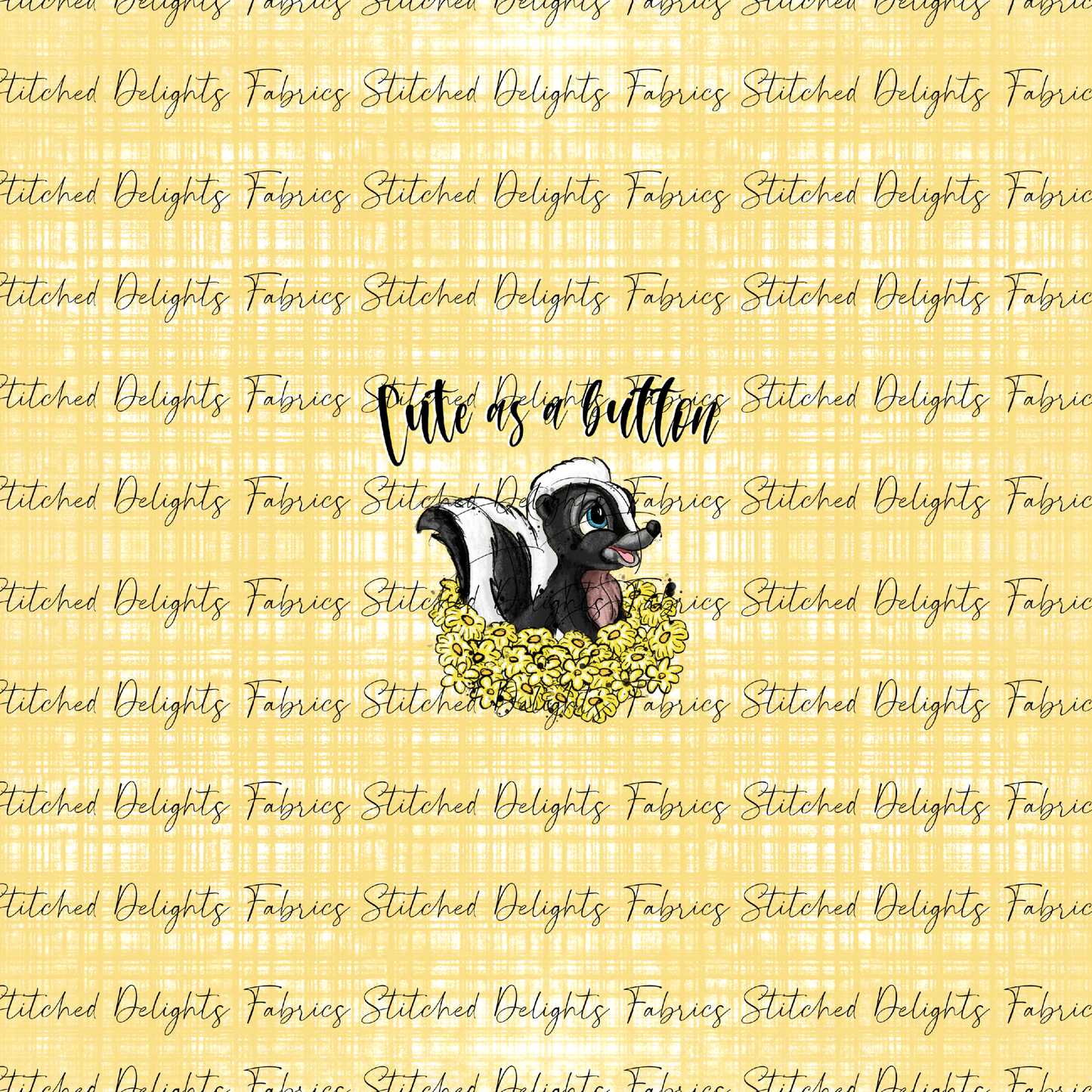 Forest Friends Flower Yellow Linen Panel