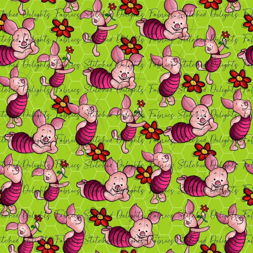 Piglet Hexagon Green