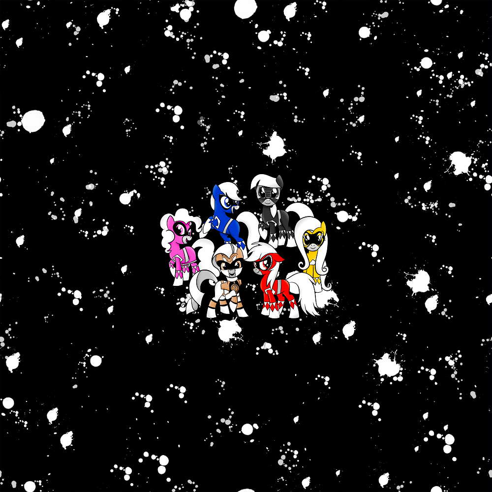 Power Ponies Group Black Panel