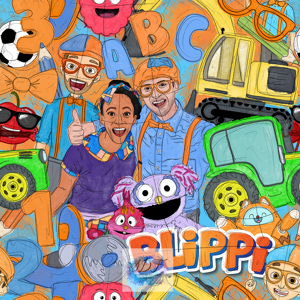 Sketched Blippi Swim