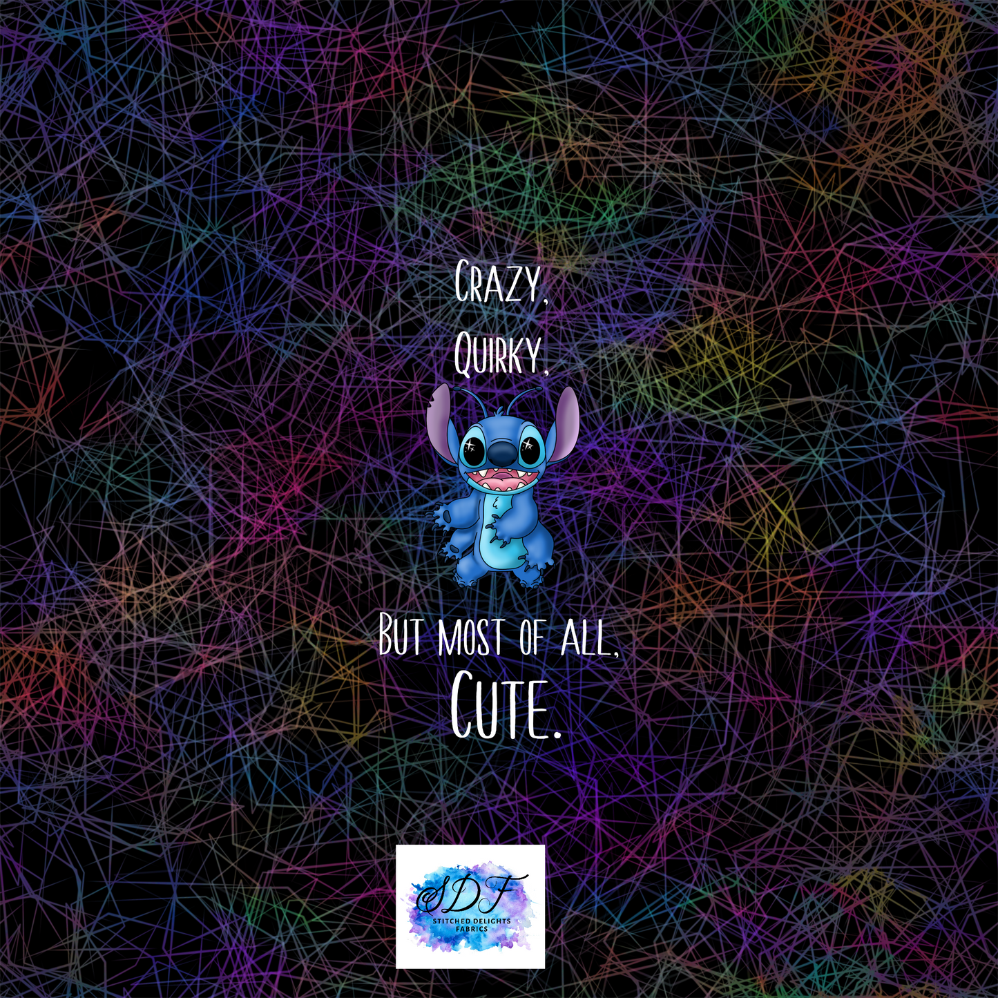 Stitch Black Scribbles Panel