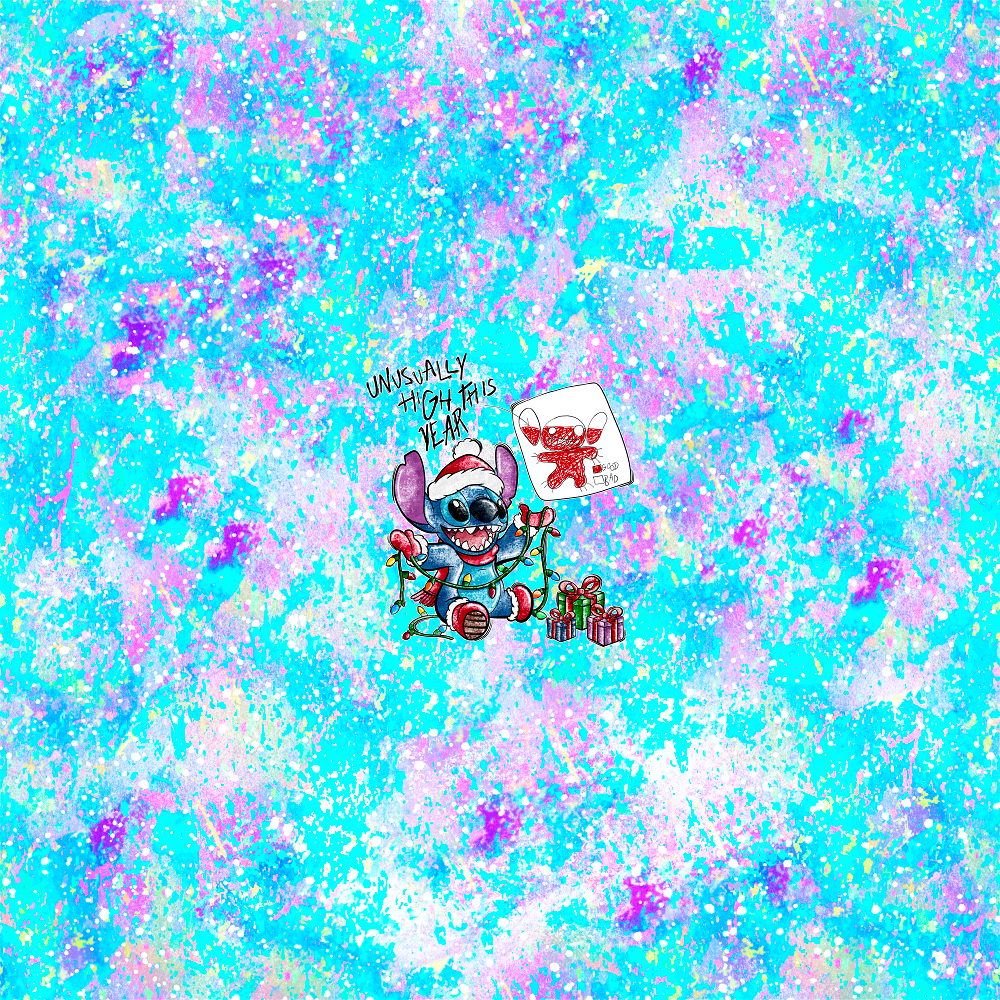 Stitch Blue Splatter Panel