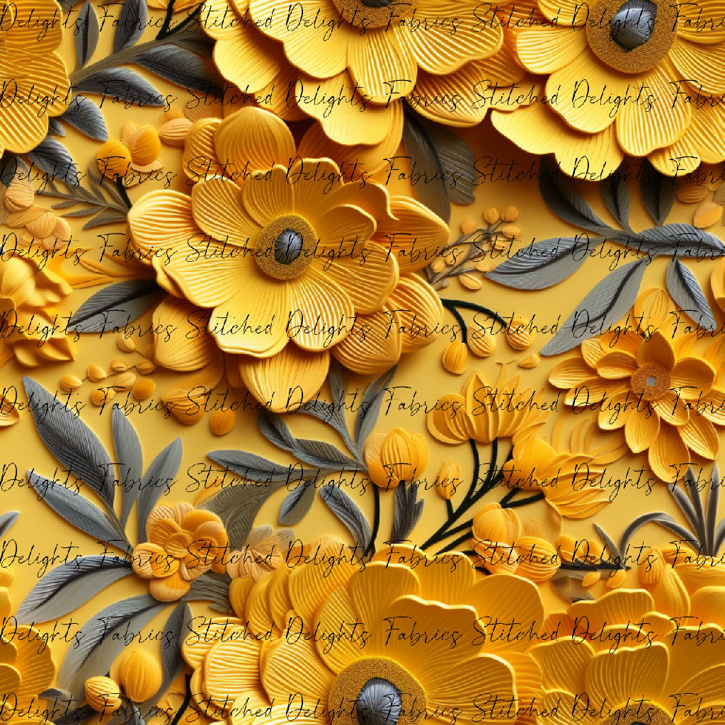 3D Flowers Yellow 1