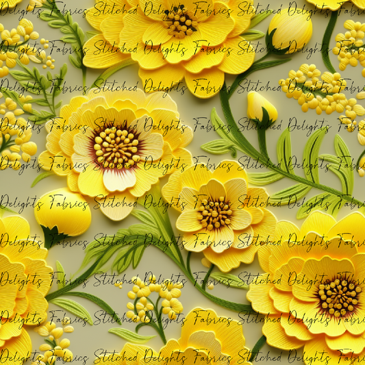 3D Flowers Yellow 2