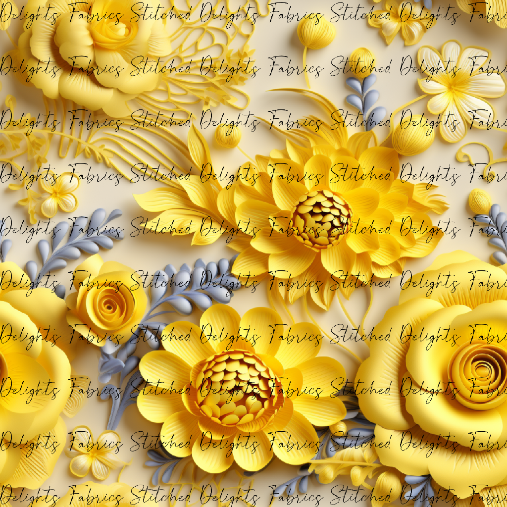 3D Flowers Yellow 3