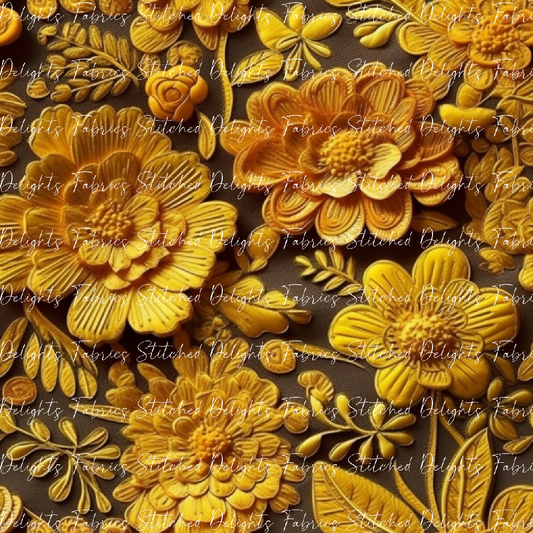 3D Flowers Yellow 5