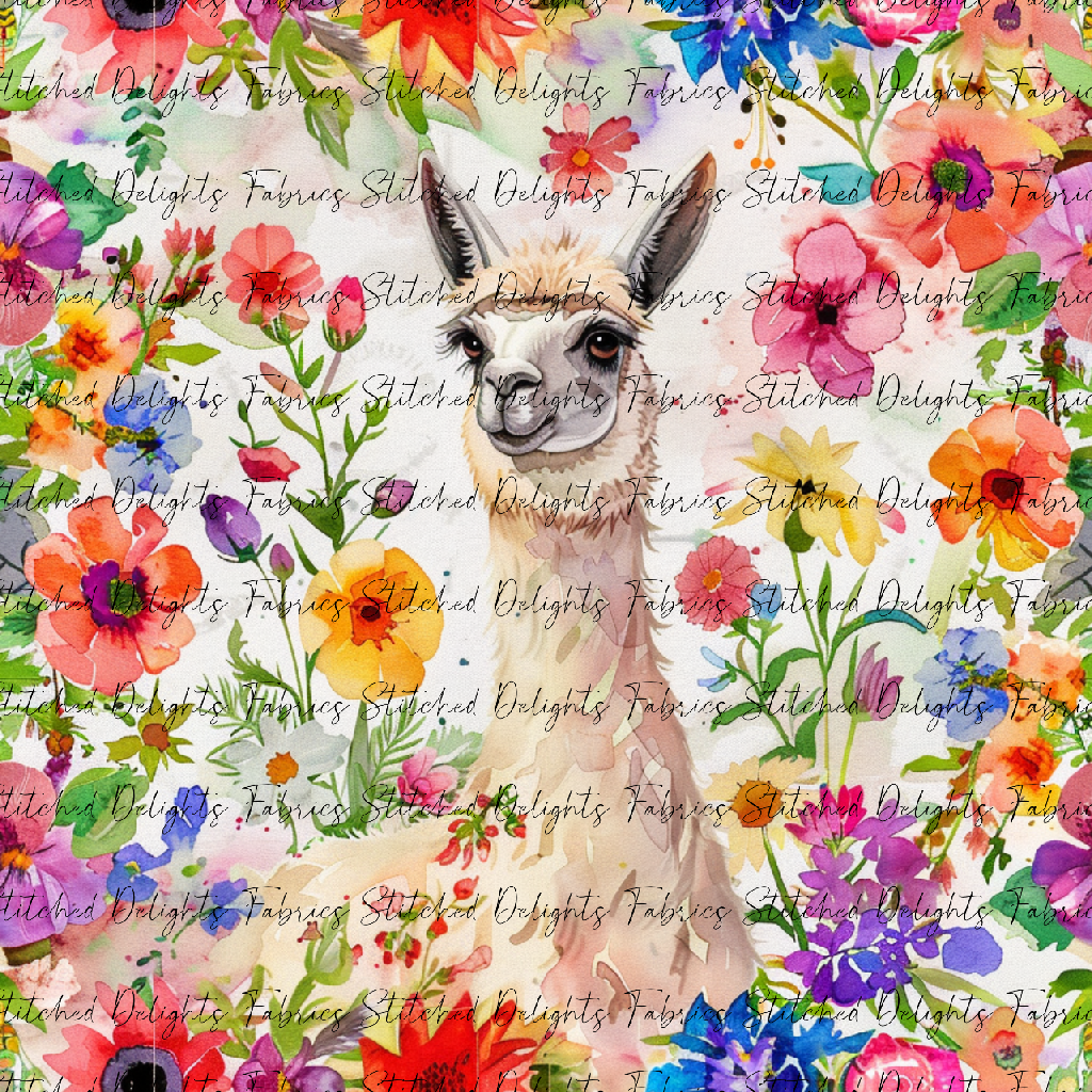 Floral Animals Llama 3