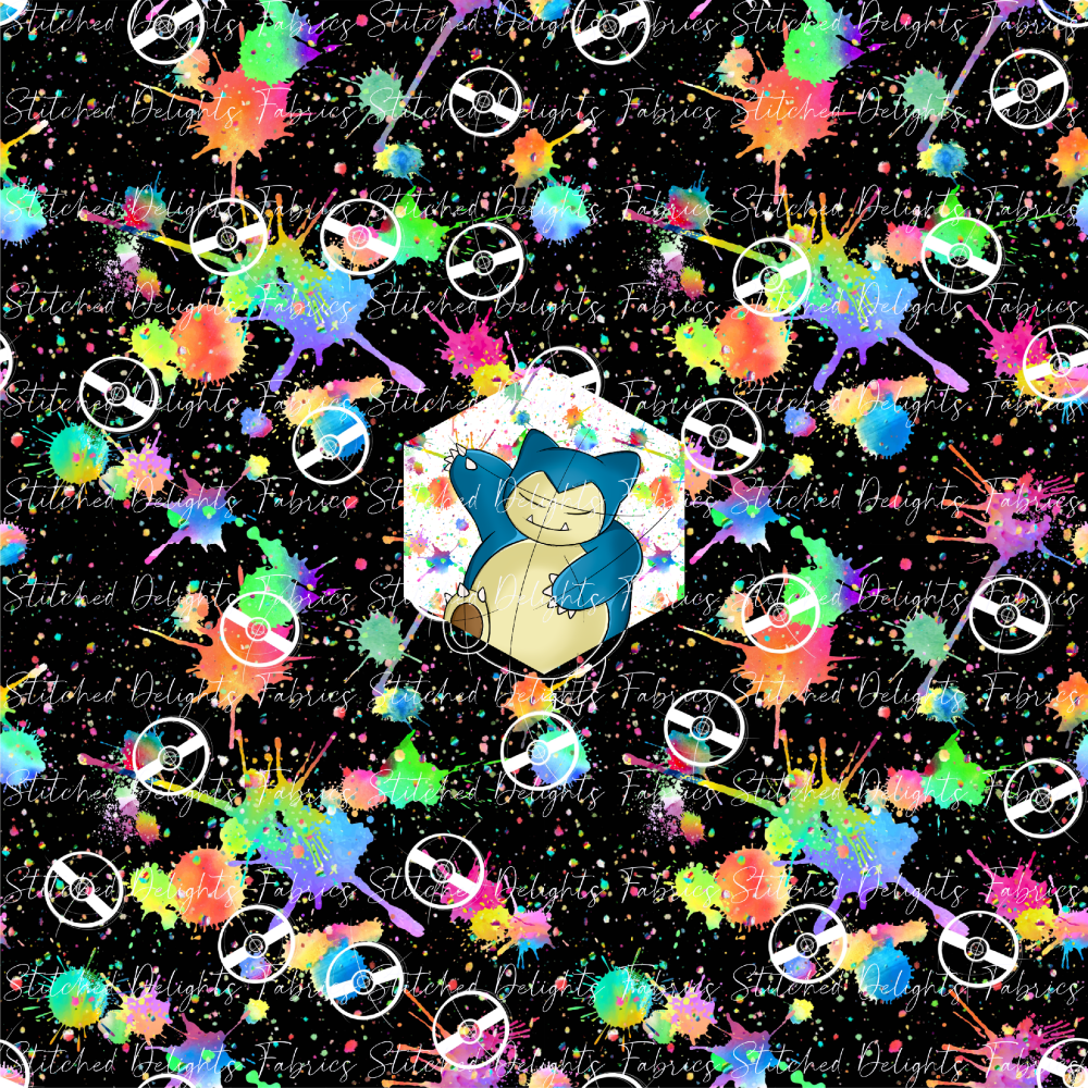 Black Rainbow Splat Snorlax Panel