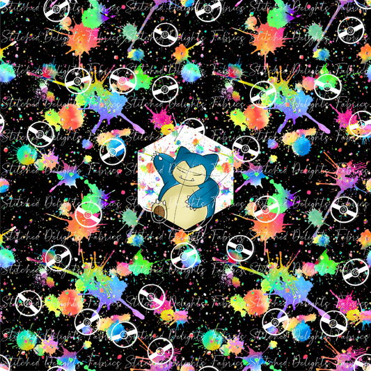 Black Rainbow Splat Snorlax Panel