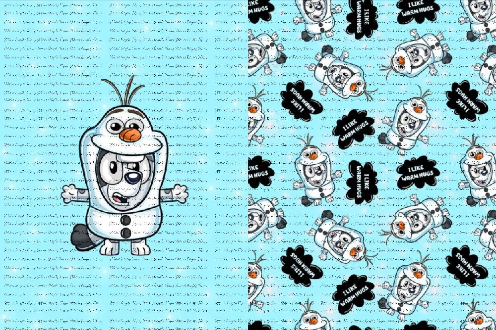 Olaf Blue Hugs Blanket Panels