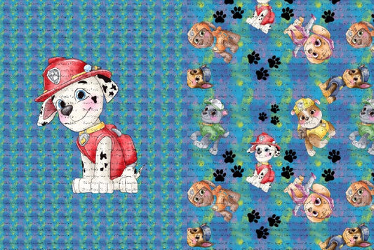 Watercolour Paw Patrol Marshall Blanket Panels