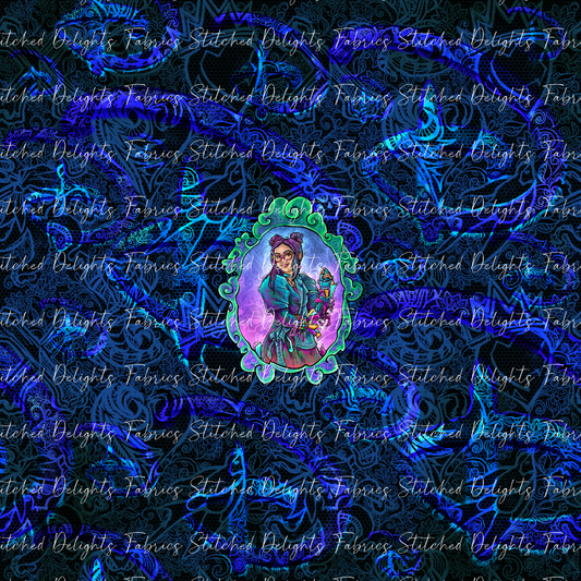 Descendants Neon Blue Dizzy Portrait Panel