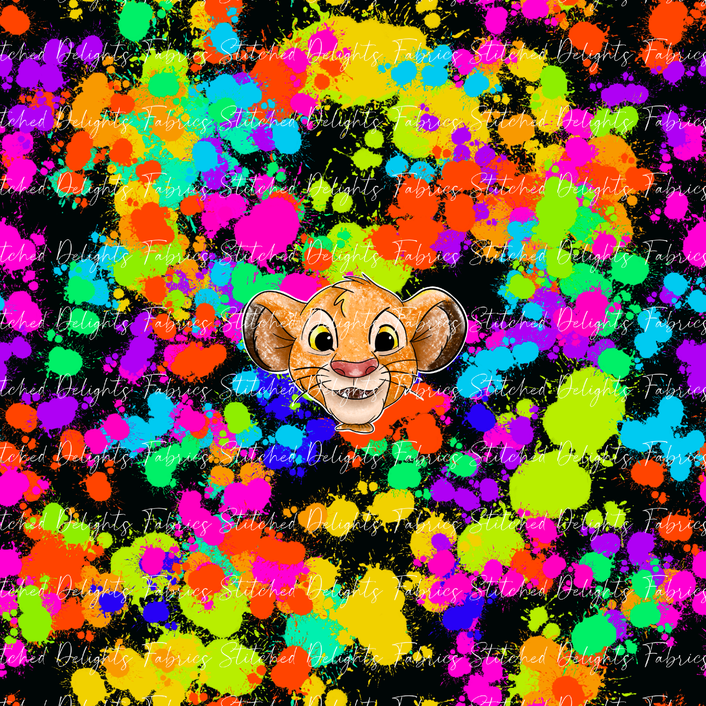 Air Heads Black Splatter Cheshire Lion Cub Panel