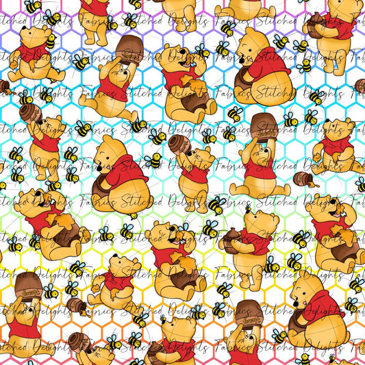 Silly Bear Rainbow Hexagon White