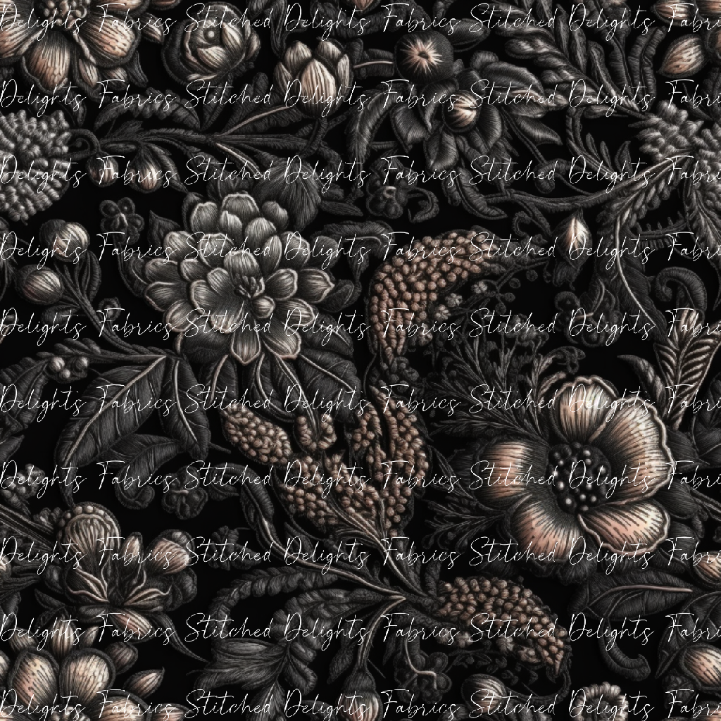 3D Flowers Black 2