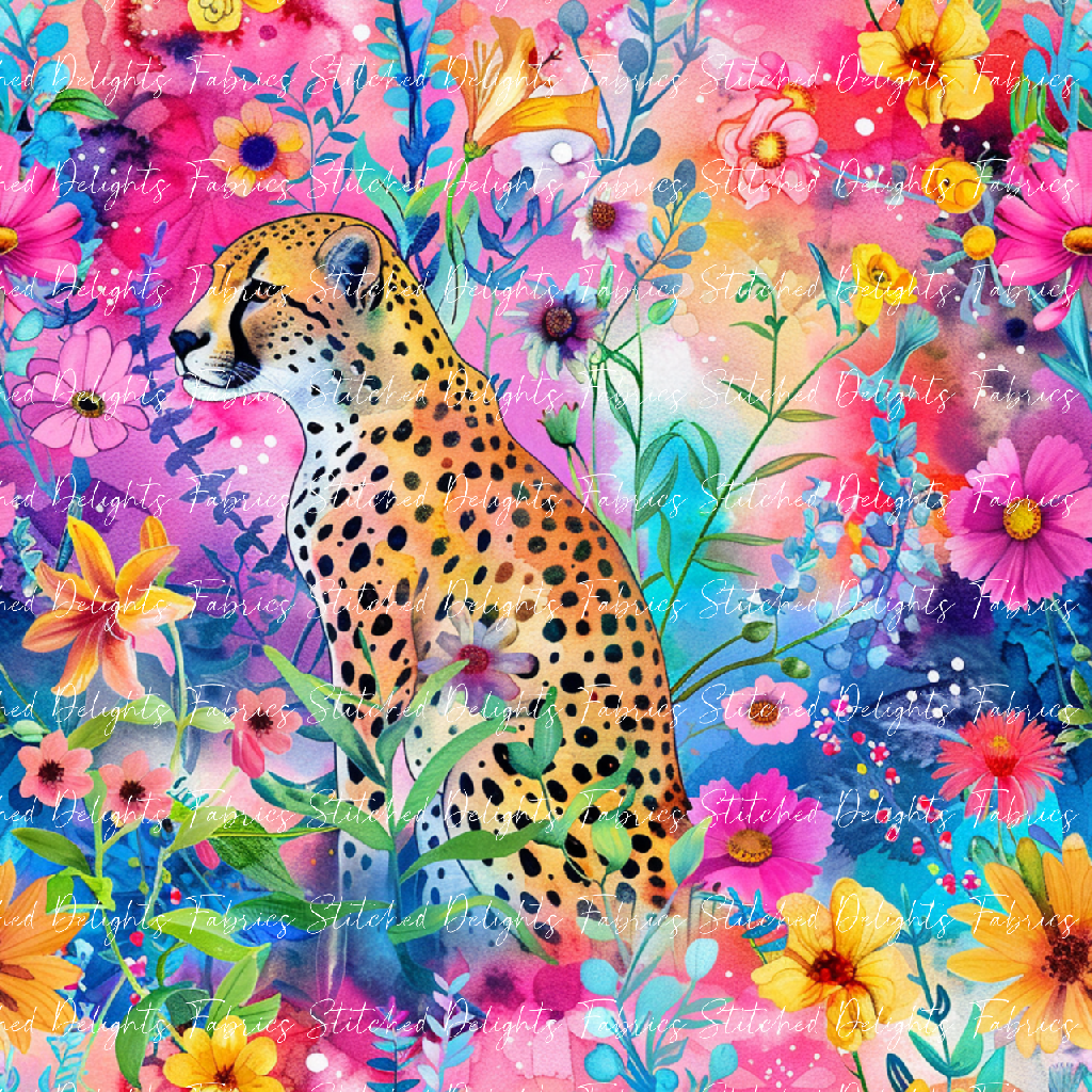 Floral Animals Cheetah