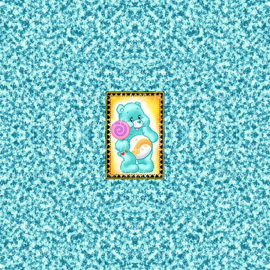 Care Bear Stamps Wish Bear Aqua Glitter Panel